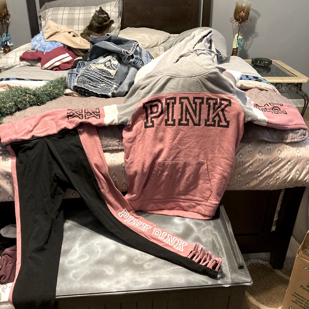 Pink sweatshirt and leggings